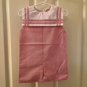 The Beaufort Bonnet Co TBBC Townes Jon Jon Romper Seersucker Red 12-18 M NWT